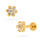 Titanium Internally Threaded Round Claw-Set Seven Zircon Flowers Flatback Stud